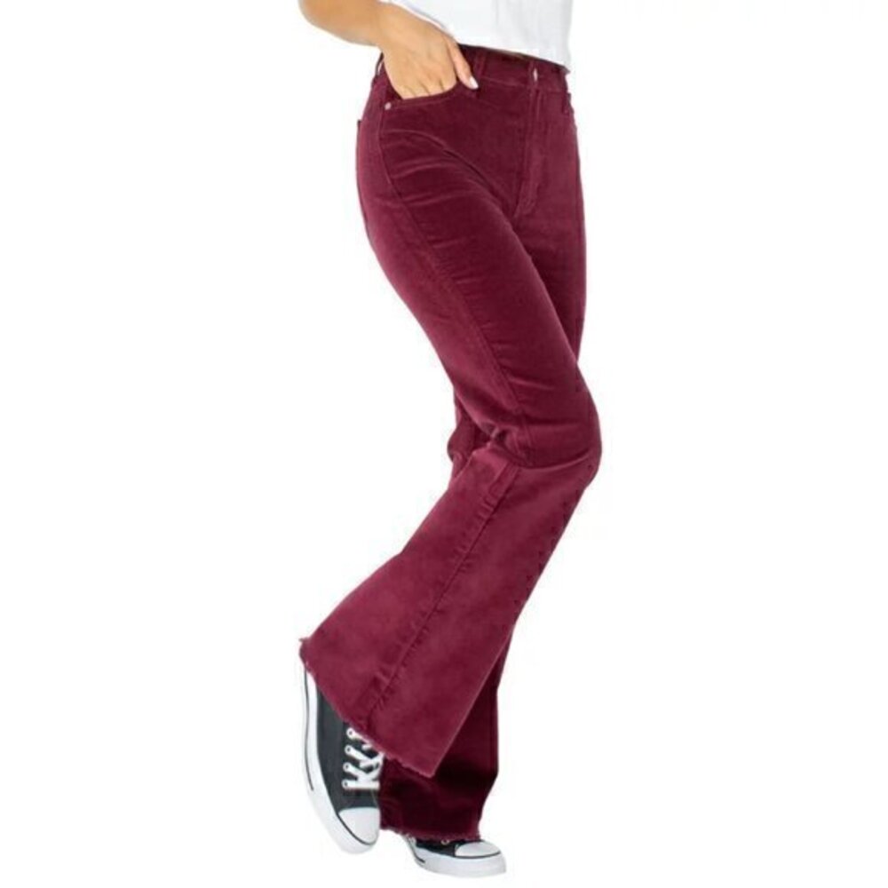 [Celebrity Pink] Burnt Red Corduroy Flare Pants - Size 11/30